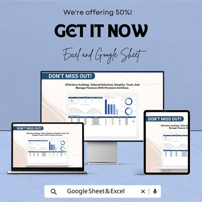 Finance Audit Observation Tracking Template | Audit Log Tracker | Financial Audit Dashboard | Audit Management Spreadsheet