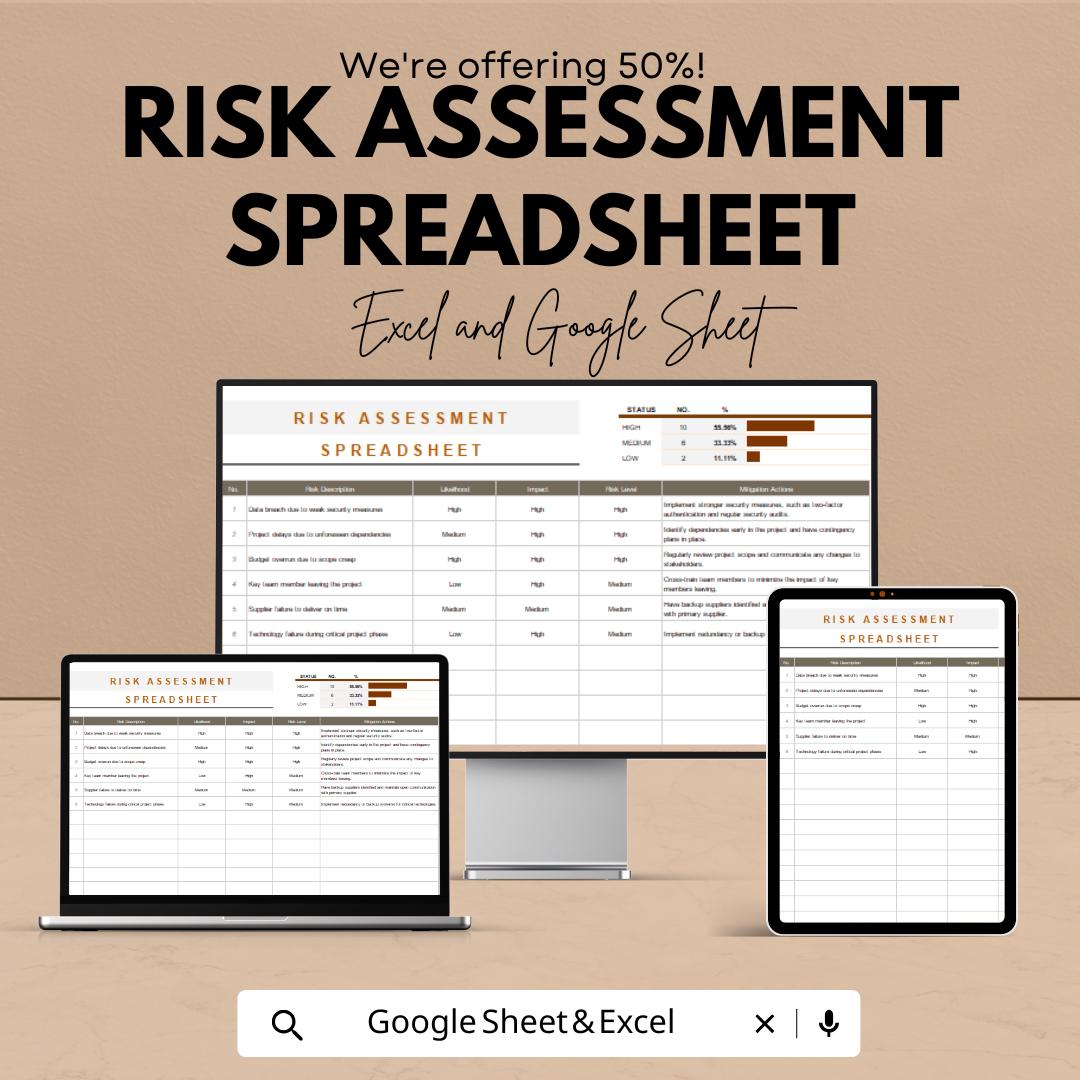Risk Assessment Spreadsheet - Excel & Google Sheet Template for Risk Management