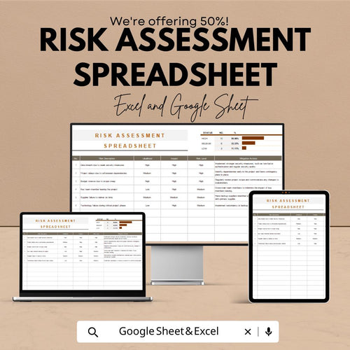 Risk Assessment Spreadsheet - Excel & Google Sheet Template for Risk Management