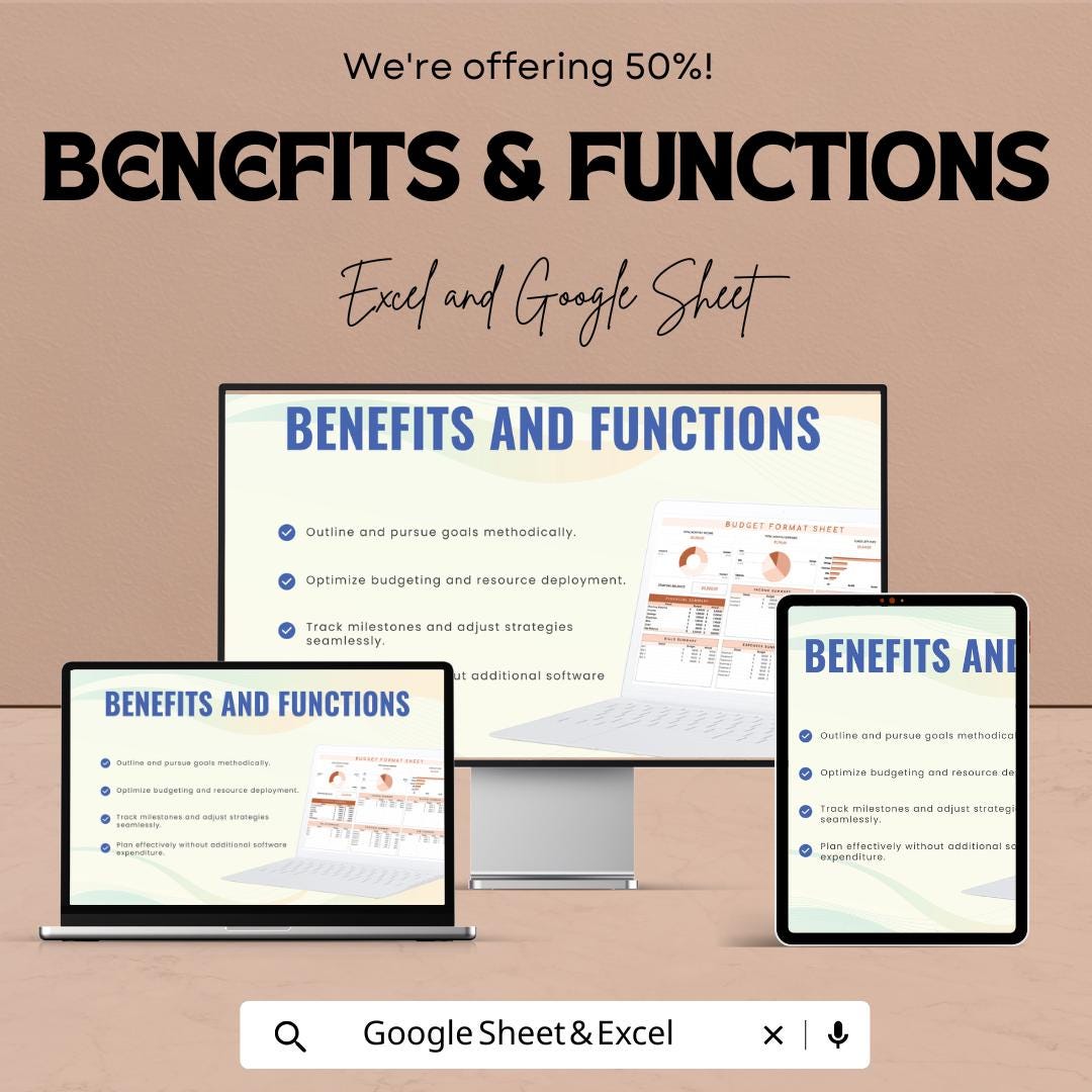 Budget Format Sheet | Monthly Budget Tracker | Google Sheet & Excel Template | Expense Tracker Spreadsheet | Financial Planning Tool