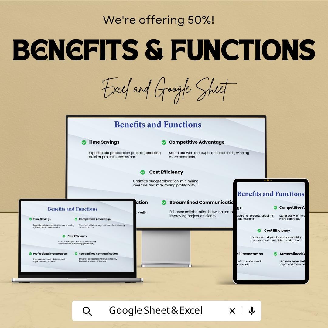 Electrical Construction Bid Template | Electrical Contractor Bid Sheet | Construction Cost Estimate | Job Proposal Form