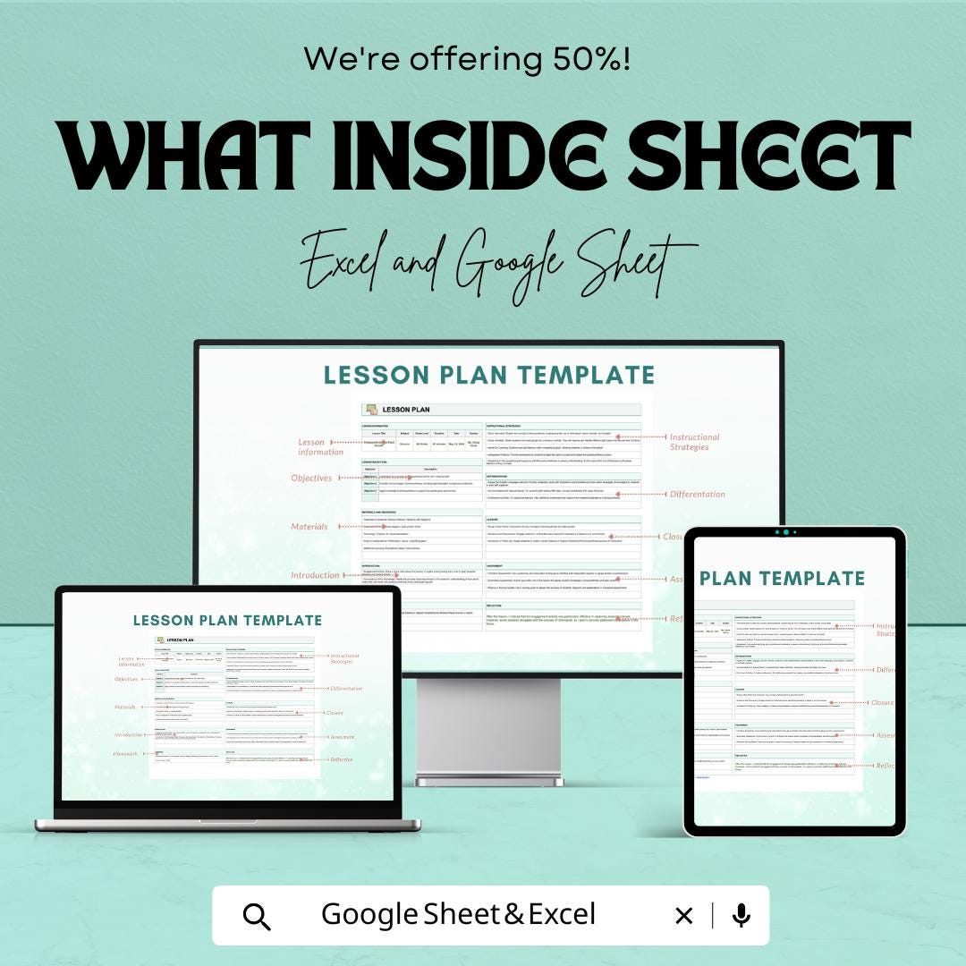Lesson Plan Template | Teacher Planning Template | Editable Lesson Planner | Classroom Organization Tool | Daily & Weekly Teaching Plan