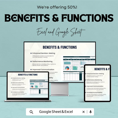Scorecard Dashboard Template | Excel and Google Sheets KPI Tracker | Business Performance Dashboard | Data Analytics & KPI Report Template