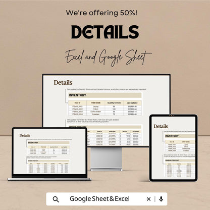 Item Unit Cost Tracker Template, Excel & Google Sheets, Inventory Cost Spreadsheet, Product Price Tracker, Vendor Cost Comparison