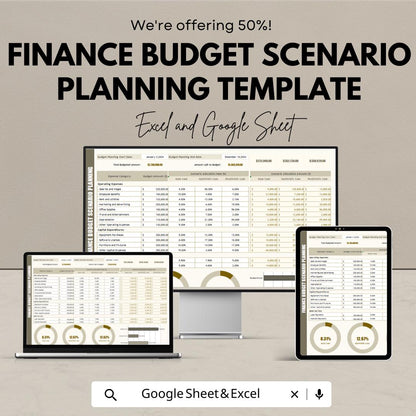 Finance Budget Scenario Planning Template | Business Budget Forecasting Dashboard | Financial Planning Spreadsheet | Scenario Analysis Tool
