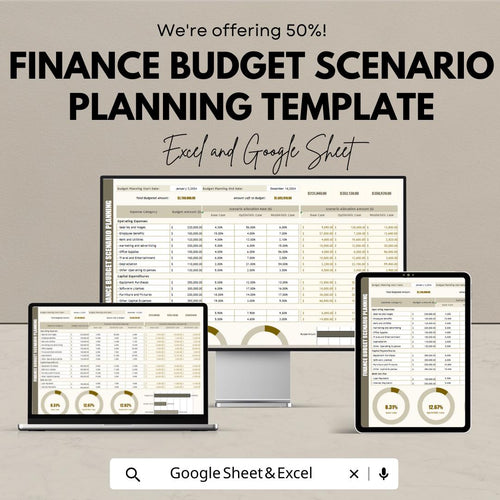 Finance Budget Scenario Planning Template | Business Budget Forecasting Dashboard | Financial Planning Spreadsheet | Scenario Analysis Tool