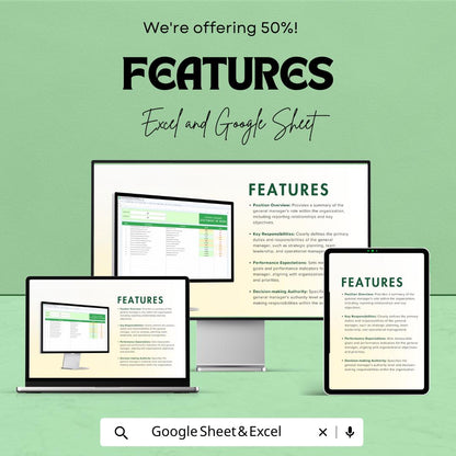 General Manager Statement of Work Template for Excel & Google Sheets – 50% Off – Professional Work Tracker for Managers