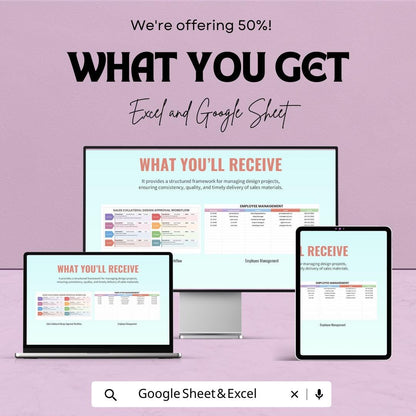 Sales Collateral Design Approval Workflow Template | Marketing Approval Process Tracker | Excel & Google Sheets Project Management