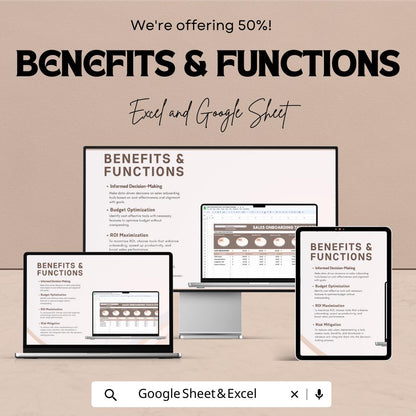 Sales Onboarding Tools Cost Analysis Template | Excel & Google Sheets | Sales Budget Planner | ROI Cost Tracking Spreadsheet