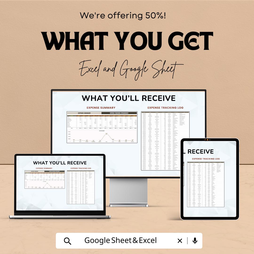 Expense Tracking Spreadsheet Template | Monthly Budget Planner | Excel & Google Sheets Finance Tracker