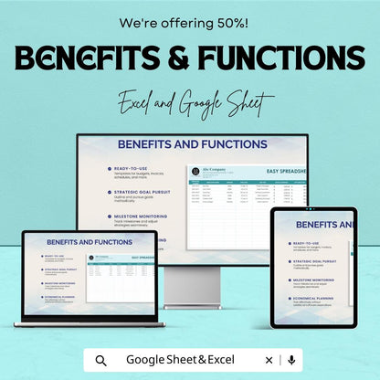 Easy Spreadsheet Template | Excel and Google Sheets | Simple Data Tracker | Business Management Sheet | Editable Budget and Record Template