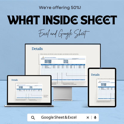 Builder Schedule of Values Sheet | Construction Project Management Template | Excel & Google Sheets | 50% Off