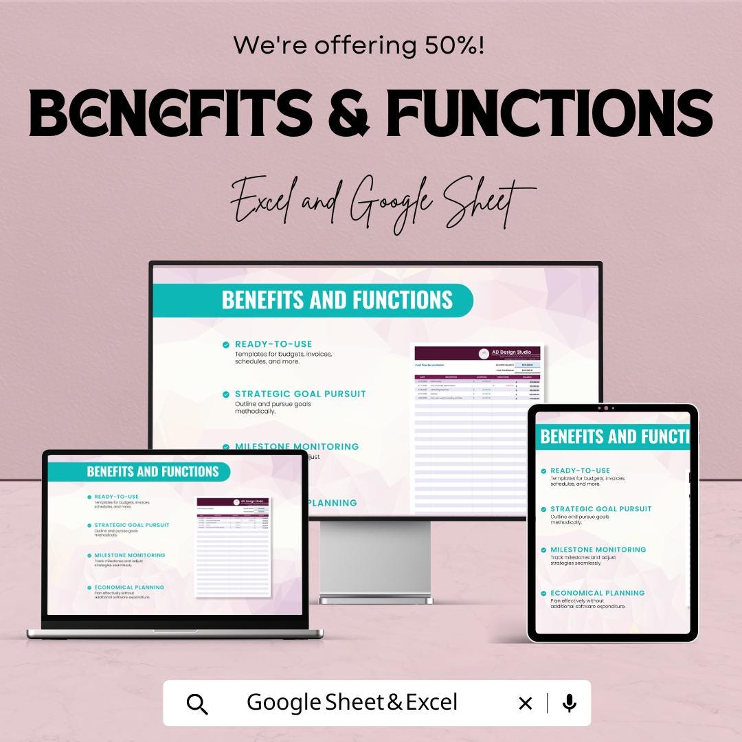 Cash Flow Reconciliation Sheet for Excel and Google Sheets | Financial Tracking Template | Balance Income, Expenses & Net Cash |
