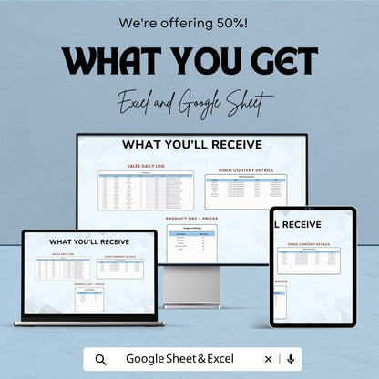Sales Daily Log Template | Sales Tracker Spreadsheet | Daily Sales Report Template | Excel & Google Sheets | Sales Performance Dashboard