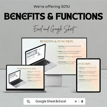 Basic Project Plan Template | Project Management Spreadsheet | Google Sheets and Excel Task Tracker | Budget & Timeline Planner