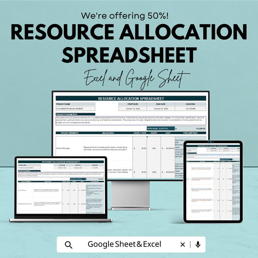 Resource Allocation Sheet | Resource Planning Template | Project Resource Tracker | Workload Management Planner | Team Resource Manager