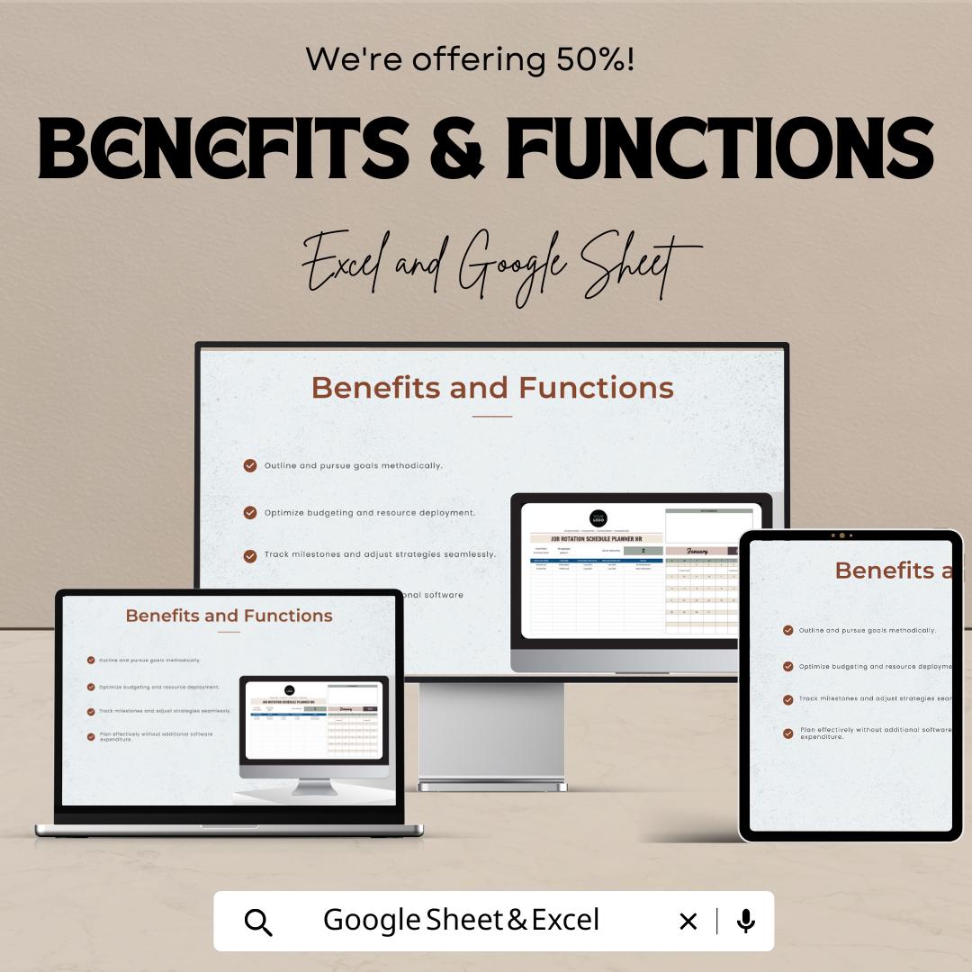 Job Rotation Schedule Planner HR Template | Employee Rotation Tracker | Workforce Planning Tool | Excel & Google Sheets