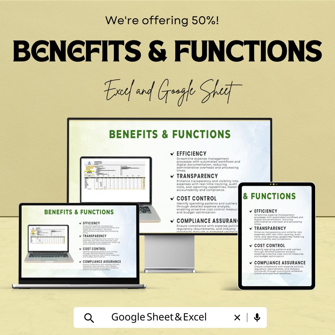 Account Expense Management System Template | Expense Tracker  | Business Budget Planner | Financial Management Spreadsheet