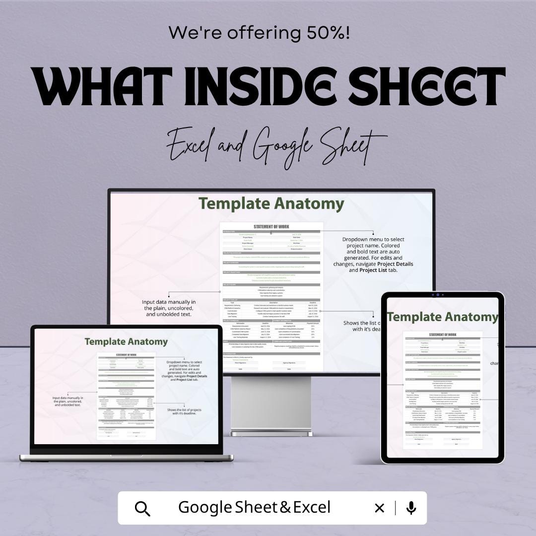 Statement of Work Template | Manager SOW Template | Project Scope Document | Business Agreement Template | Work Scope Sheet