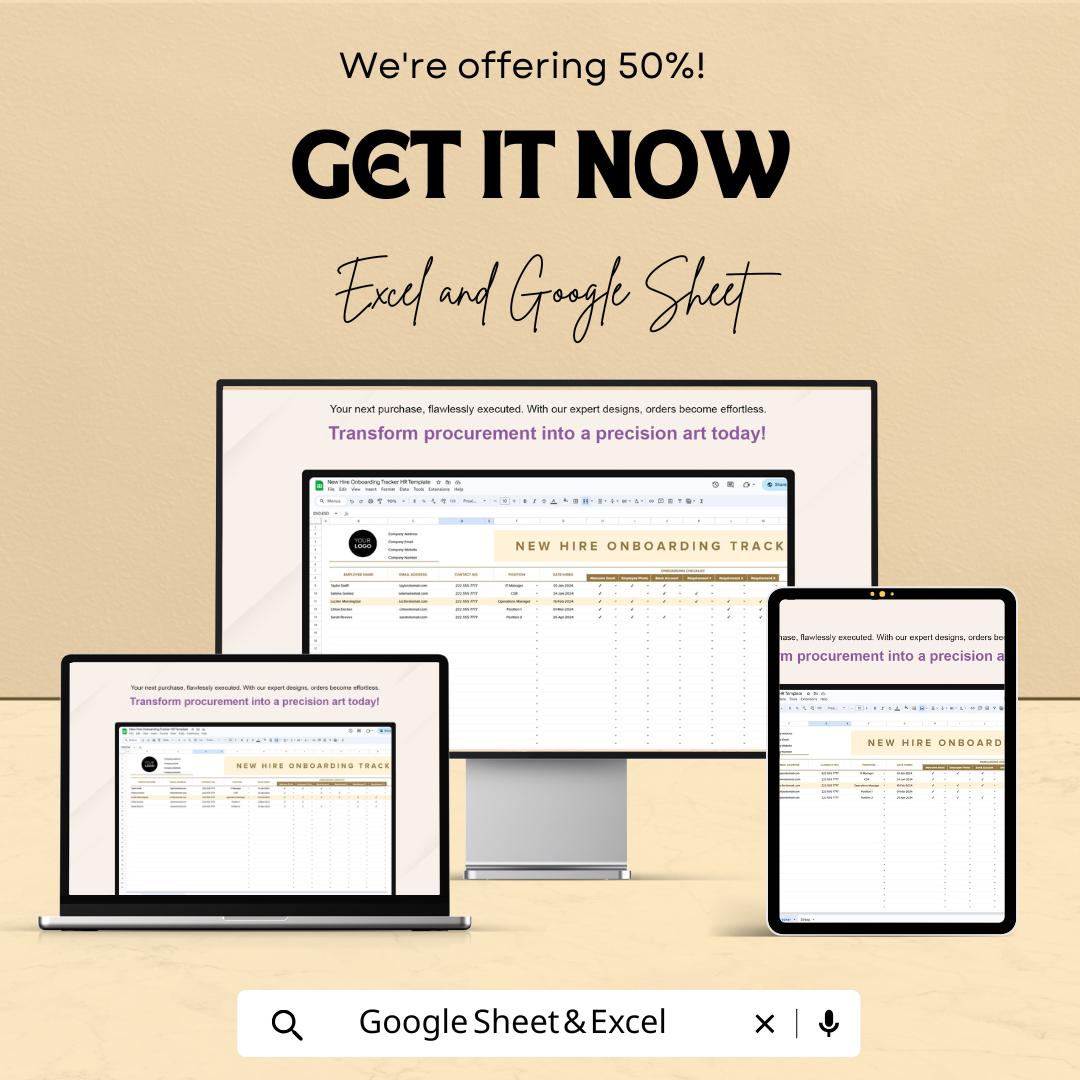New Hire Onboarding Tracker HR Sheet | Google Sheet | Employee Onboarding Checklist | HR Onboarding Template | Employee Details Tracker