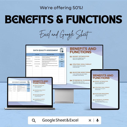 Data Quality Assessment Sheet | Excel and Google Sheets Template for Data Accuracy & Analysis