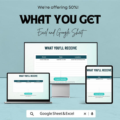 Guest Sign Out Sheet Template - Excel and Google Sheets for Event Check-Out | Track Guest Departures & Contact Information