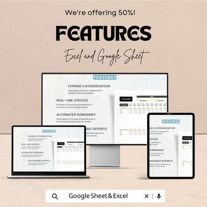 Operations Facility Budget Tracking Sheet - Excel & Google Sheets Template for Budget Management and Expense Tracking