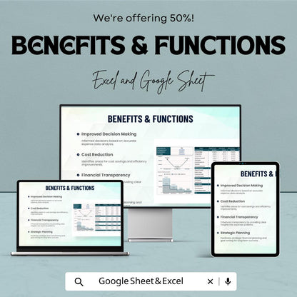 Finance Expense Analysis and Budgeting Sheet | Google Sheets Template for Financial Planning | Expense Tracking & Budget Comparison