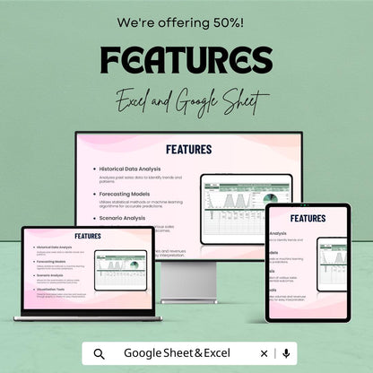 Finance Sales Volume and Revenue Forecasting Template - Google Sheets - Business Forecasting & Financial Planning - Accurate Sales
