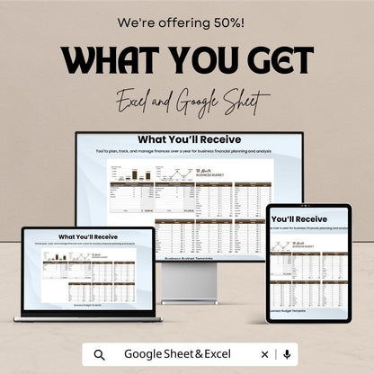 12 Month Business Budget Sheet | Excel and Google Sheets | Budget Planning & Expense Tracking Template | Finance Management Tool