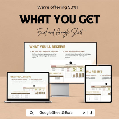 HR Audit and Compliance Scorecard Template | HR Compliance Tracker | Audit Checklist | Excel & Google Sheets HR Template
