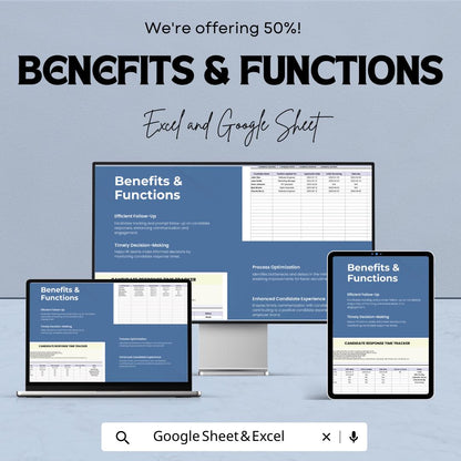 Candidate Response Time Tracker HR Template Excel & Google Sheets | Recruitment Response Tracker | Hiring Process Spreadsheet