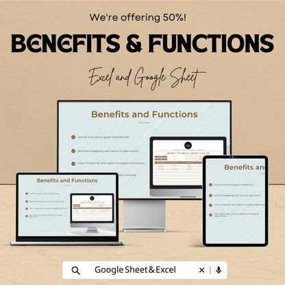 Benefits Enrollment Log HR Template |  Employee Benefits Tracker | HR Benefits Management Spreadsheet | Benefits Tracking Log
