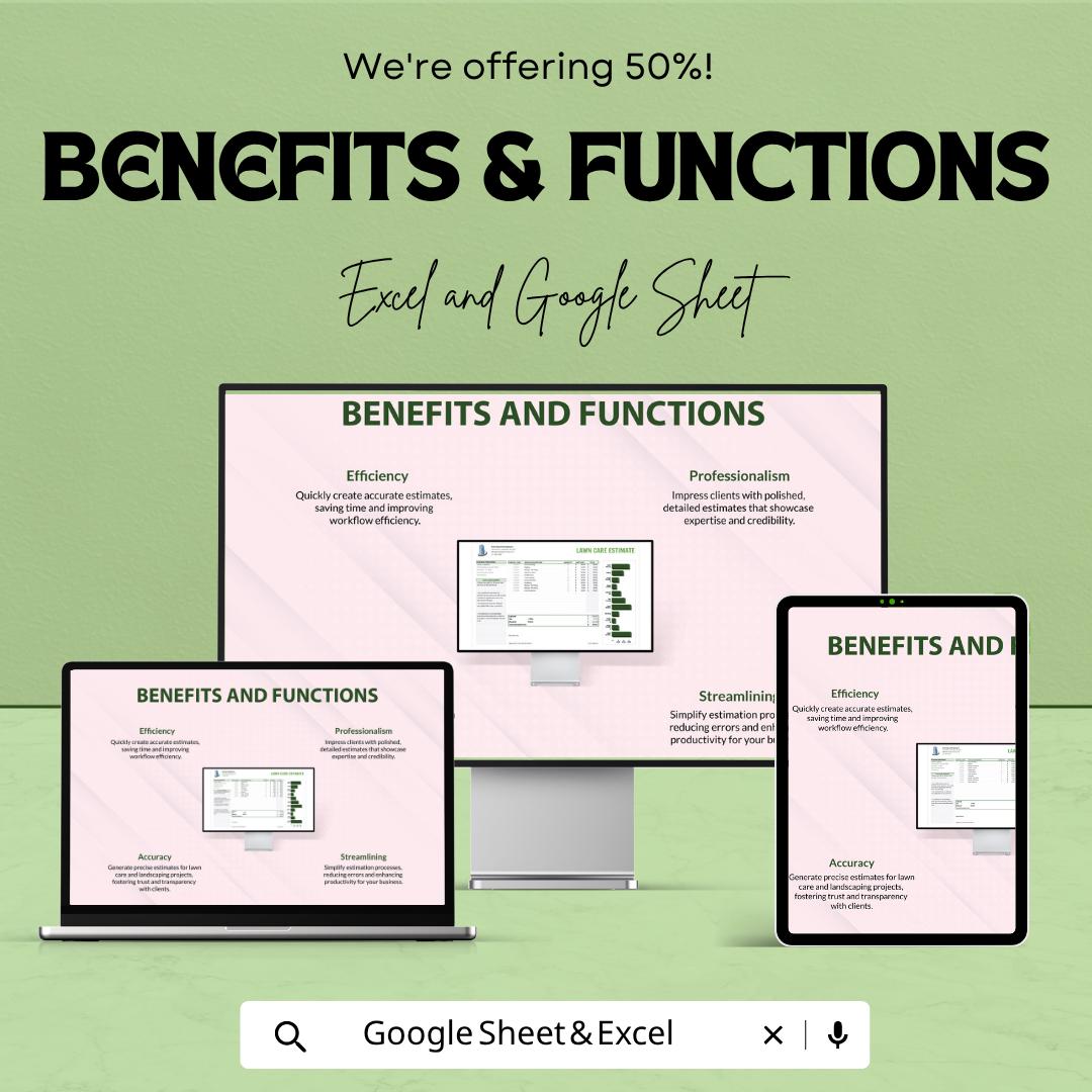 Lawn Care Estimate Template | Landscaping Estimate Template | Lawn Service Quote Template | Landscaping Pricing Sheet