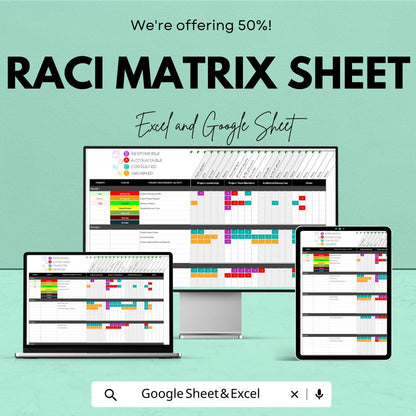 RACI Matrix Sheet | Excel and Google Sheets Template | Project Management, Role Clarity & Team Accountability | Instant Download