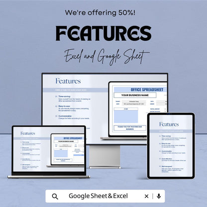 Office Spreadsheet Template | Business Receipt Tracker | Office Invoice & Payment Record Template | Small Business Spreadsheet