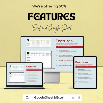 External Training Participation & Expense Log HR Template | Excel and Google Sheets | Employee Training Tracker | HR Expense Log Spreadsheet