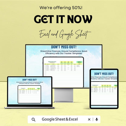 Financial Procedure Status Tracker Template | Excel & Google Sheets | Workflow Tracker, Compliance Status Log, Finance Process Monitor