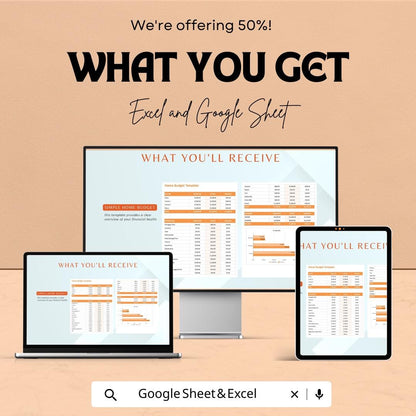Simple Home Budget Template | Monthly Expense Tracker | Household Finance Planner | Personal Budget Spreadsheet | Digital Download