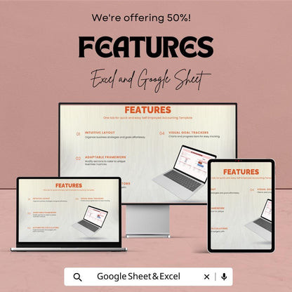 Self Employed Accounting Template | Small Business Accounting Spreadsheet | Income & Expense Tracker | Freelancer Bookkeeping Template