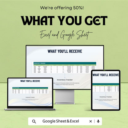 Inventory Workbook | Excel and Google Sheets Template for Inventory Management | Stock Tracking & Valuation Workbook