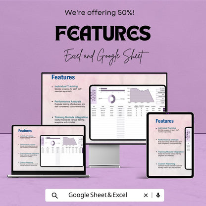 Staff Training Tracker Template | Employee Training Log Excel & Google Sheets | HR Training Management Spreadsheet
