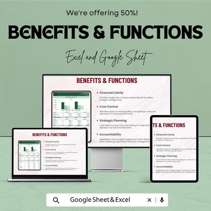 Company Budget Template | Business Budget Spreadsheet | Financial Planning Tool | Expense Tracker Excel | Google Sheets Budget Planner
