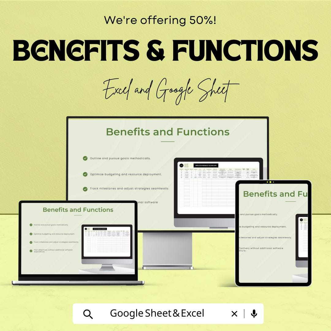 Employee Feedback Scorecard HR Sheet | Excel & Google Sheet Template | Performance Review Tracker | Staff Feedback Form