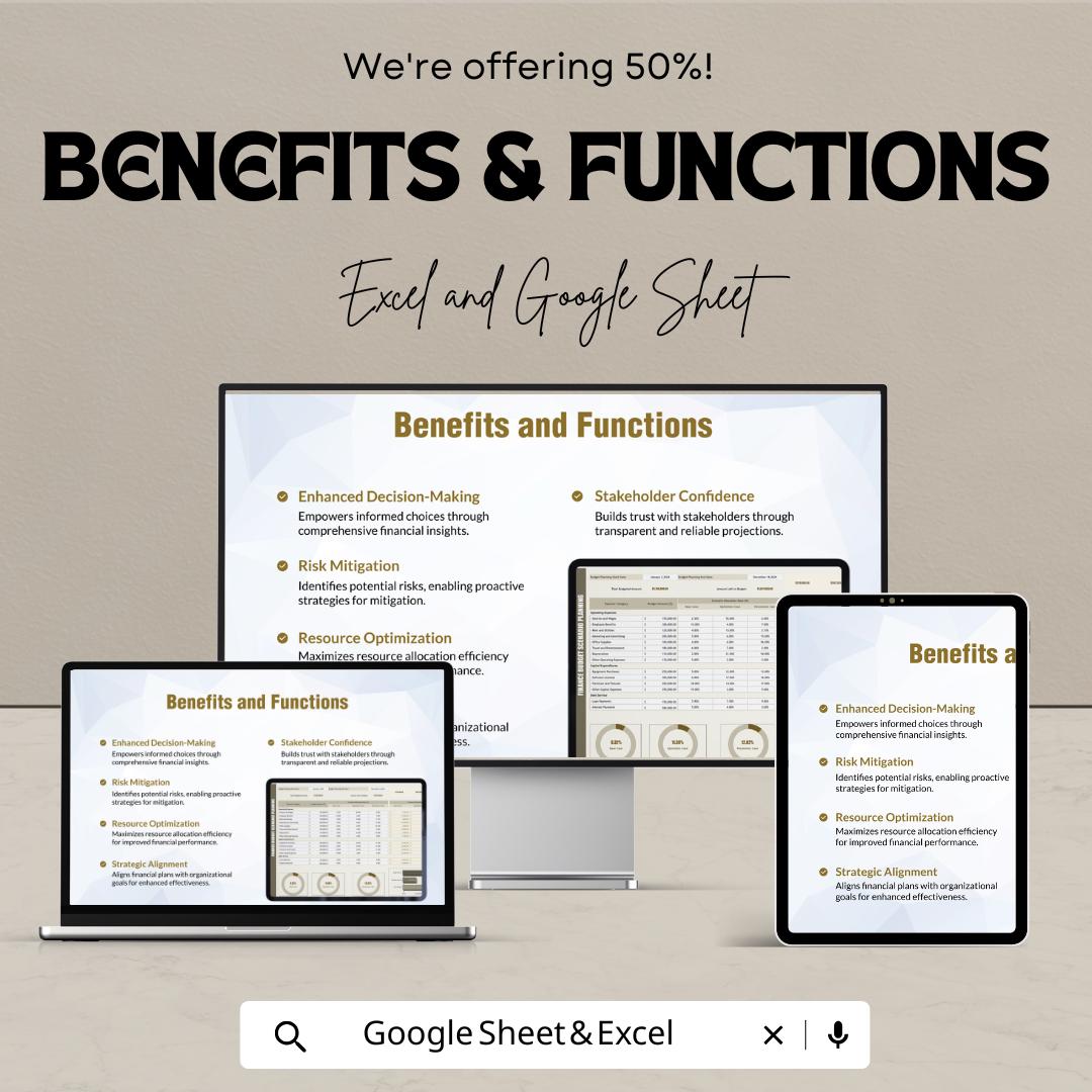 Finance Budget Scenario Planning Template | Business Budget Forecasting Dashboard | Financial Planning Spreadsheet | Scenario Analysis Tool