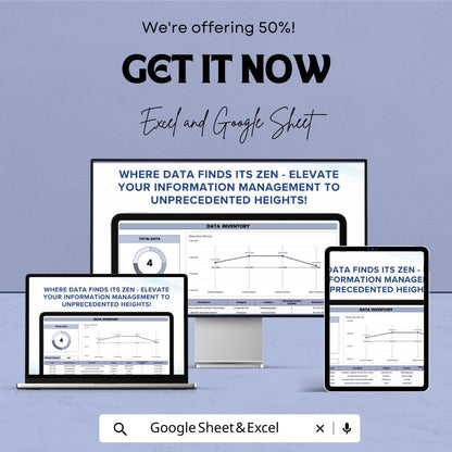 Data Inventory Template | Business Data Management Spreadsheet | Data Tracking and Organization Sheet