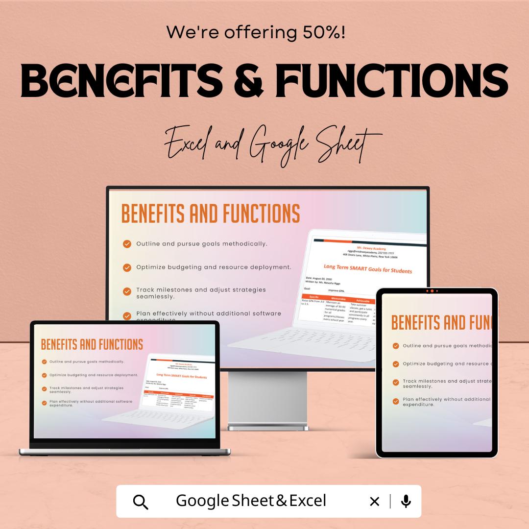 Long Term SMART Goals Template for Students | Academic Goal Planner | Student Goal Setting Worksheet | Study Planning Template
