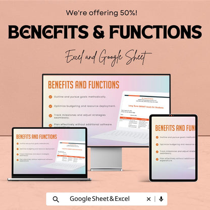 Long Term SMART Goals Template for Students | Academic Goal Planner | Student Goal Setting Worksheet | Study Planning Template