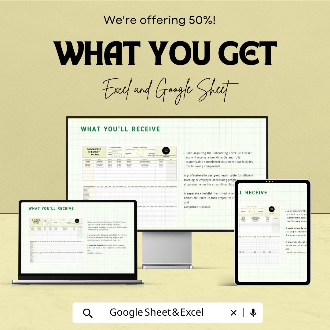 Onboarding Checklist Tracker HR Template |  Employee Onboarding Tool | New Hire Checklist Spreadsheet | HR Onboarding Tracker