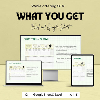 Onboarding Checklist Tracker HR Template |  Employee Onboarding Tool | New Hire Checklist Spreadsheet | HR Onboarding Tracker